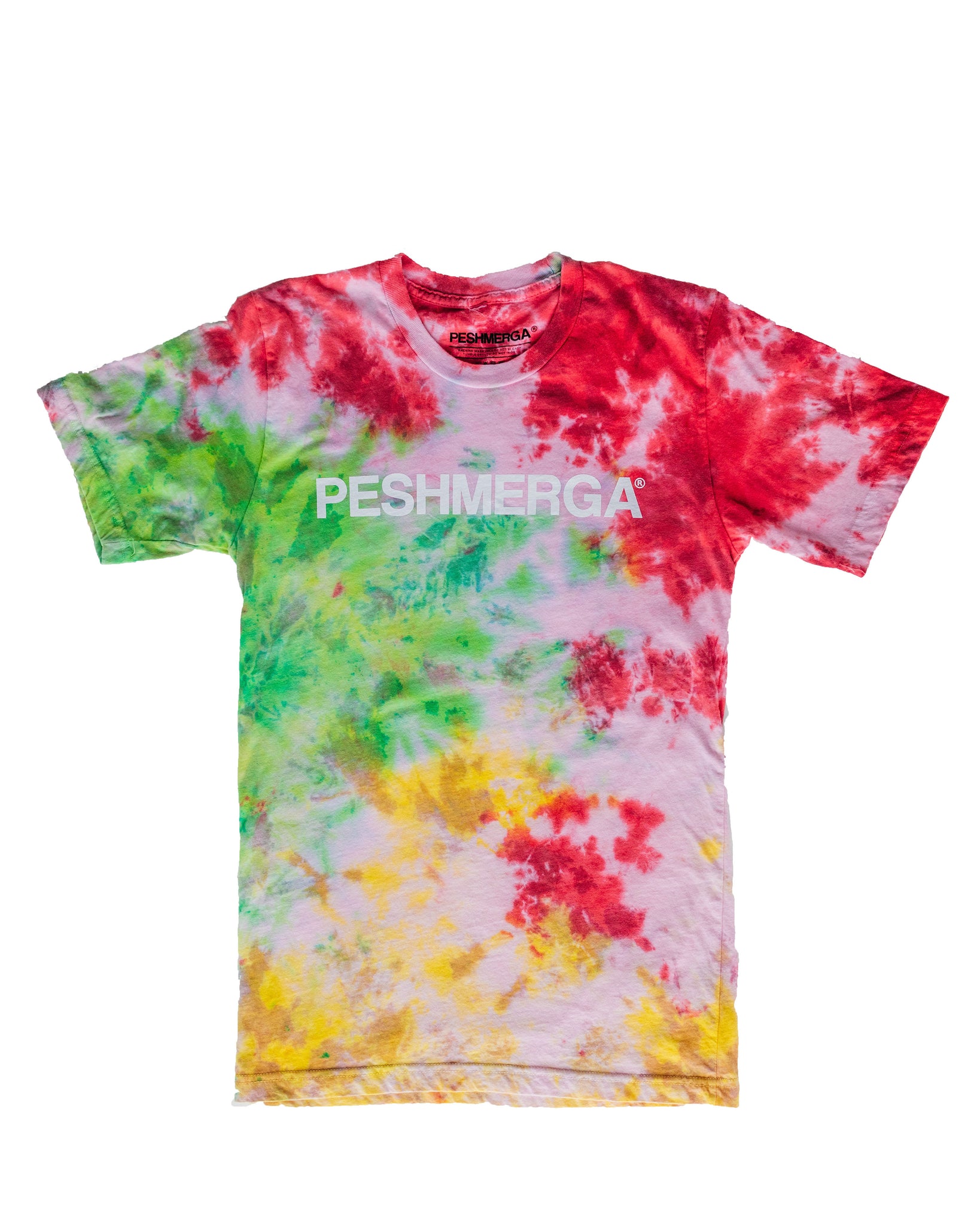 Peshmerga "Kurdistan" Tie Dye Tee (Red/White/Yellow/Green)