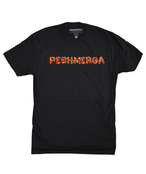 PESHMERGA FLORAL T-SHIRT (BLACK)