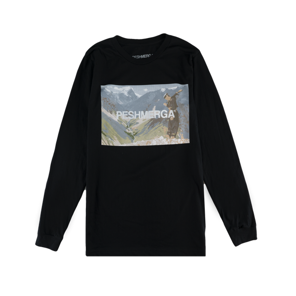 NO FRIENDS BUT THE MOUNTAINS Long Sleeve Shirt (Black)